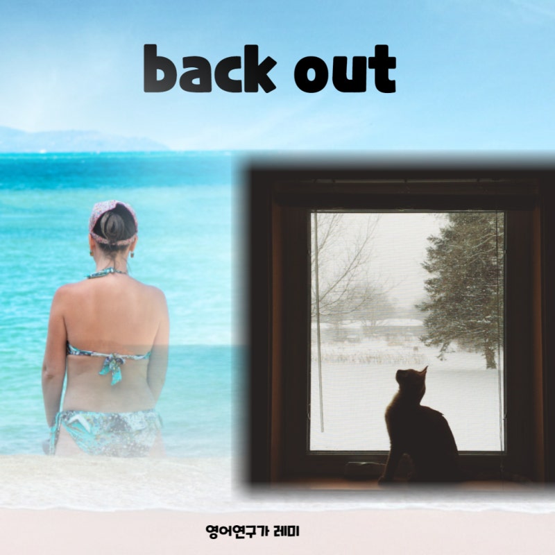 back out 생활영어숙어 구동사 뜻