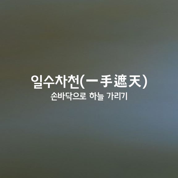 오늘의 고사성어 : 일수차천(一手遮天)