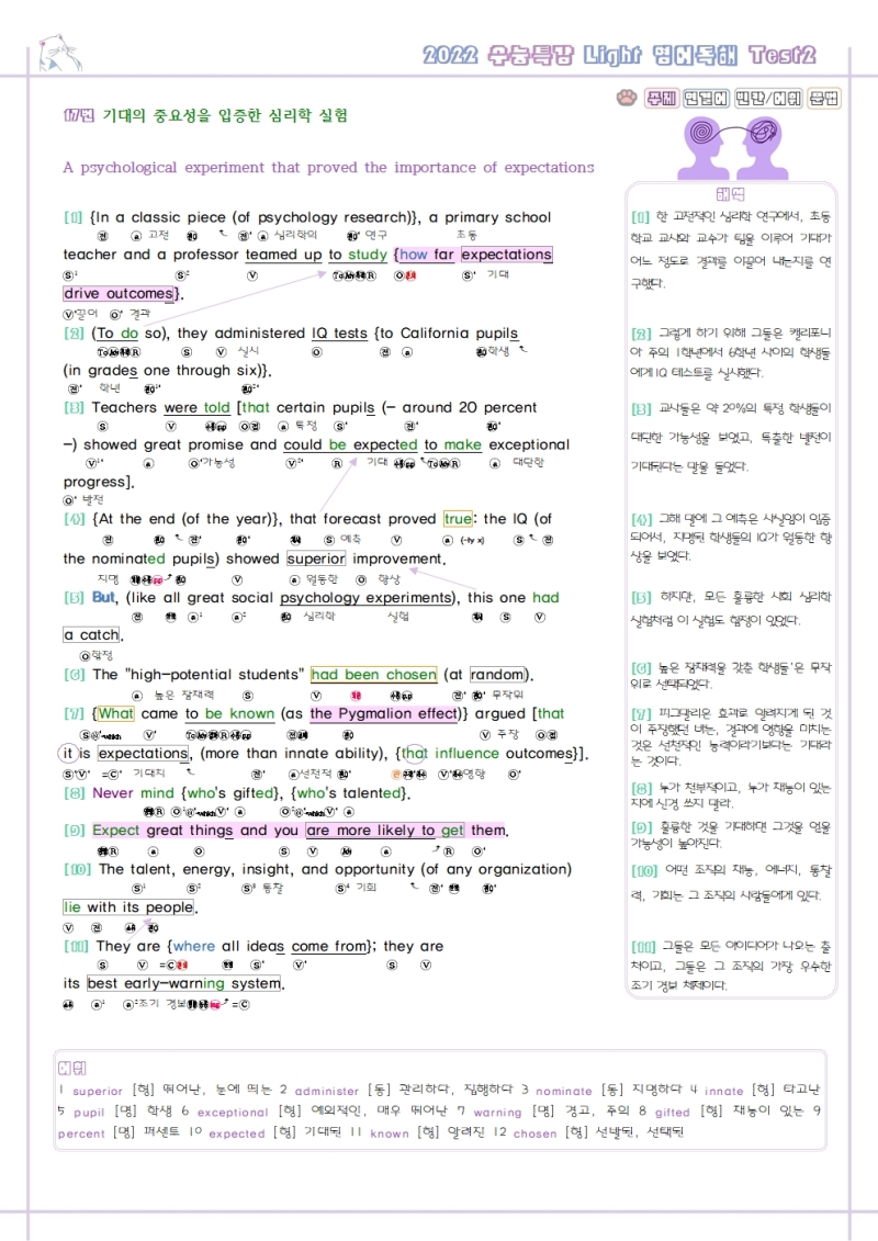 수능특강 라이트 light 영어 독해 연습 미니 테스트 2 TEST 2 분석노트 변형 문제 워크북 pdf 수능특강 라이트 Light 영어 독해 연습 미니 테스트 2 Test 2 분석노트 변형 문제 워크북 Pdf