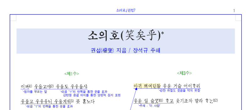 소의호 笑矣乎-하하 허허 한들(권섭) 전문+분석+해설+문제