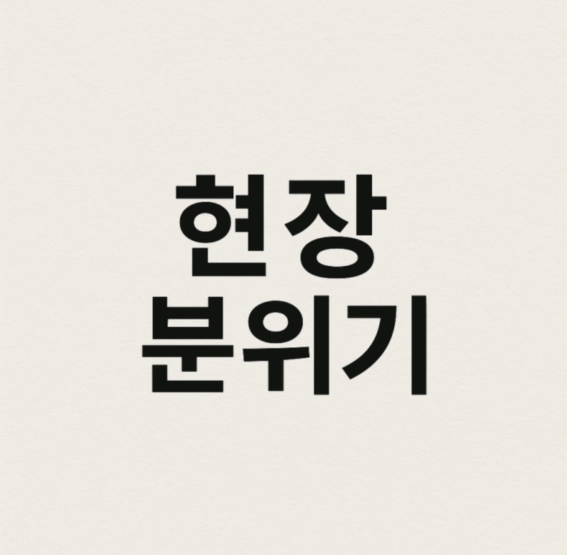 댓글 : 현장 간략 분위기 - 25년 5월 3, 4주차