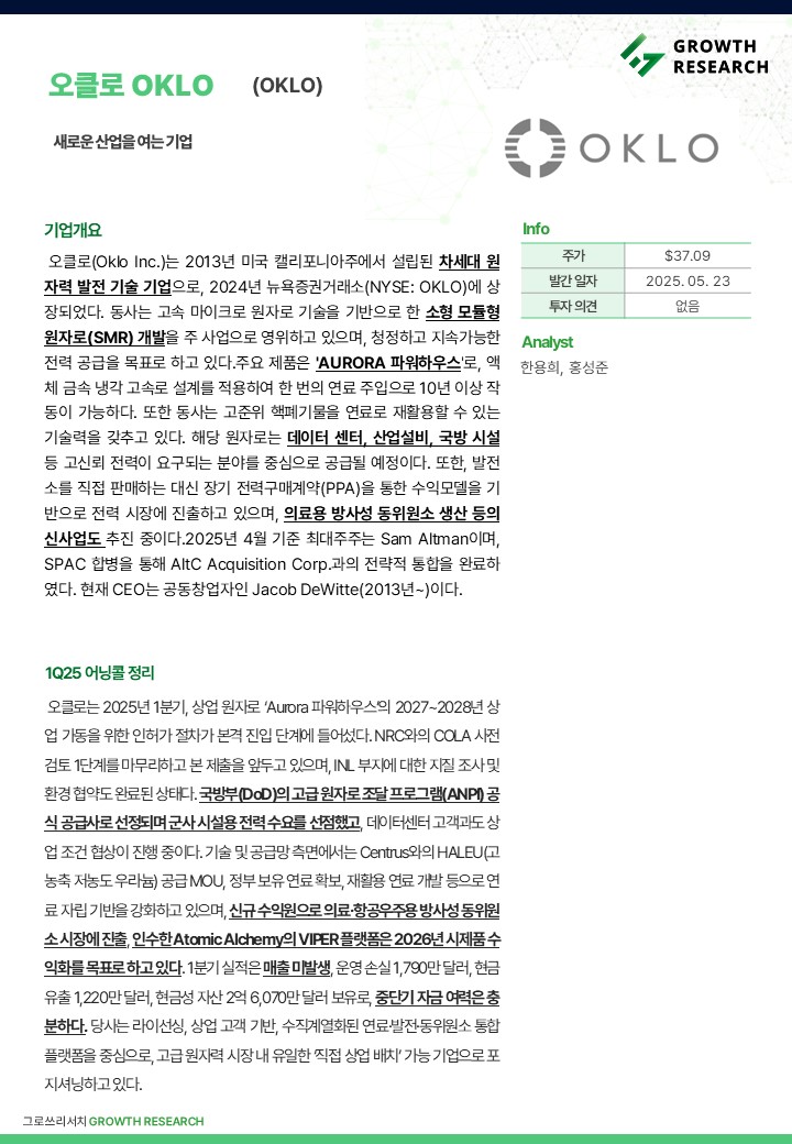 [해외] 오클로, 새로운 산업을 여는 기업