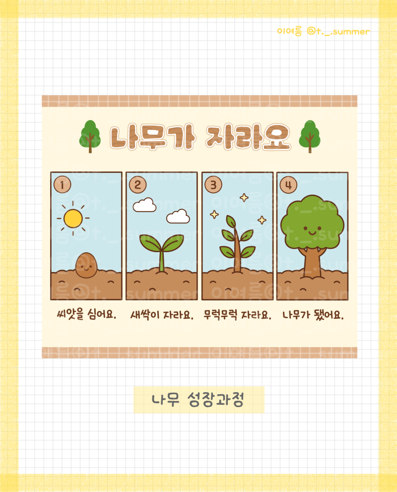 [봄] 나무 성장과정 (+색칠)