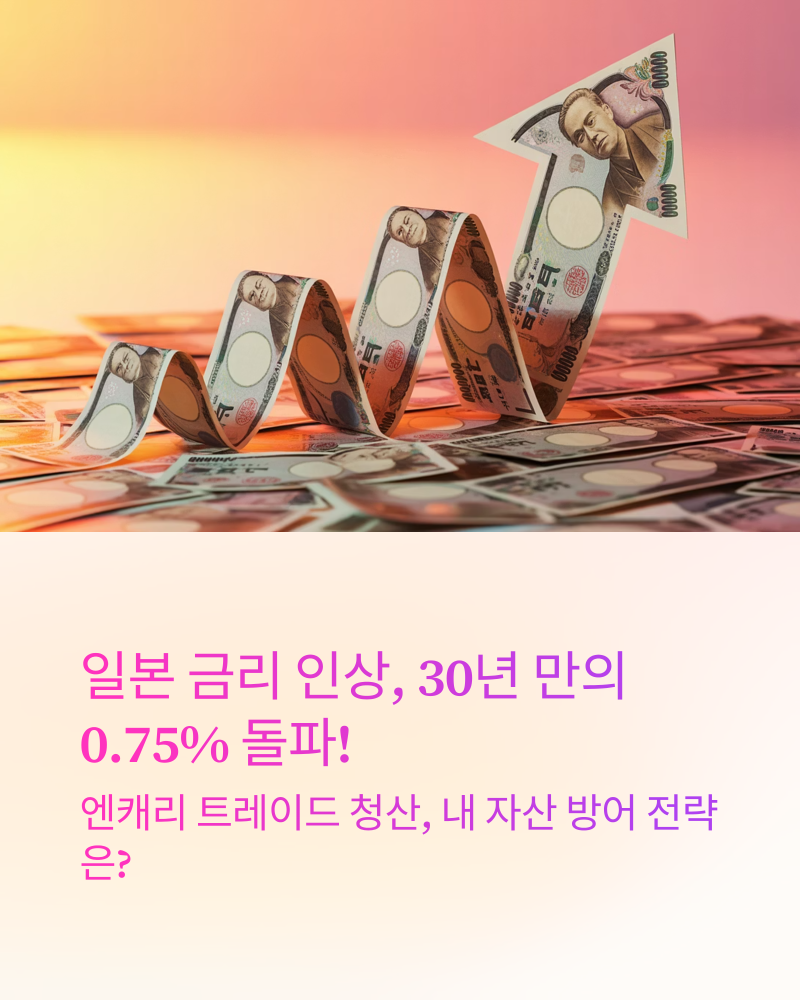 일본 금리 인상] 30년 만의 0.75% 돌파! 엔캐리 트레이드 청산에 따른 내 자산 방어 전략 TOP 5