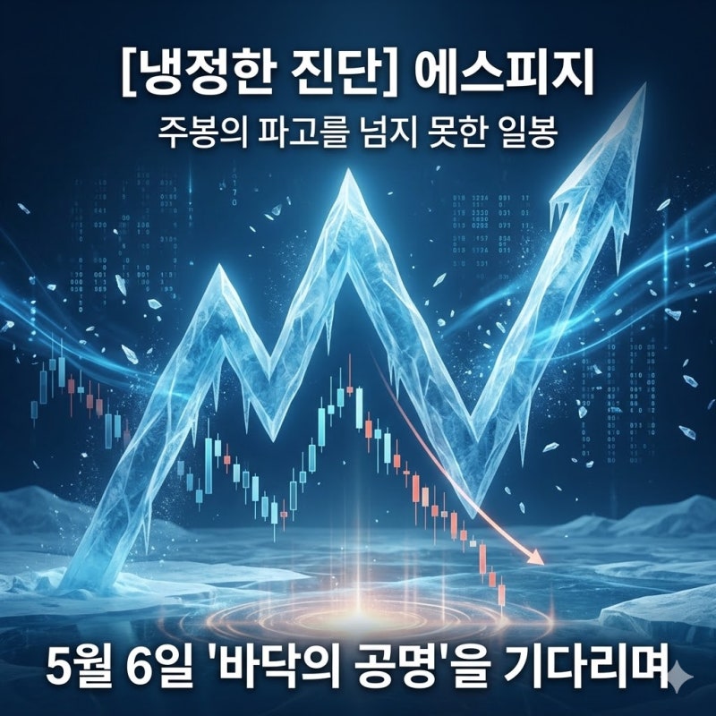 [신청 종목] 에스피지 - "주봉의 파고를 넘지 못한 일봉", 5월 6일 '바닥의 공명'을 기다리며