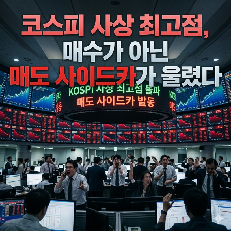 코스피 사상 최고점, 매수가 아닌 매도 사이드카가 울렸다
