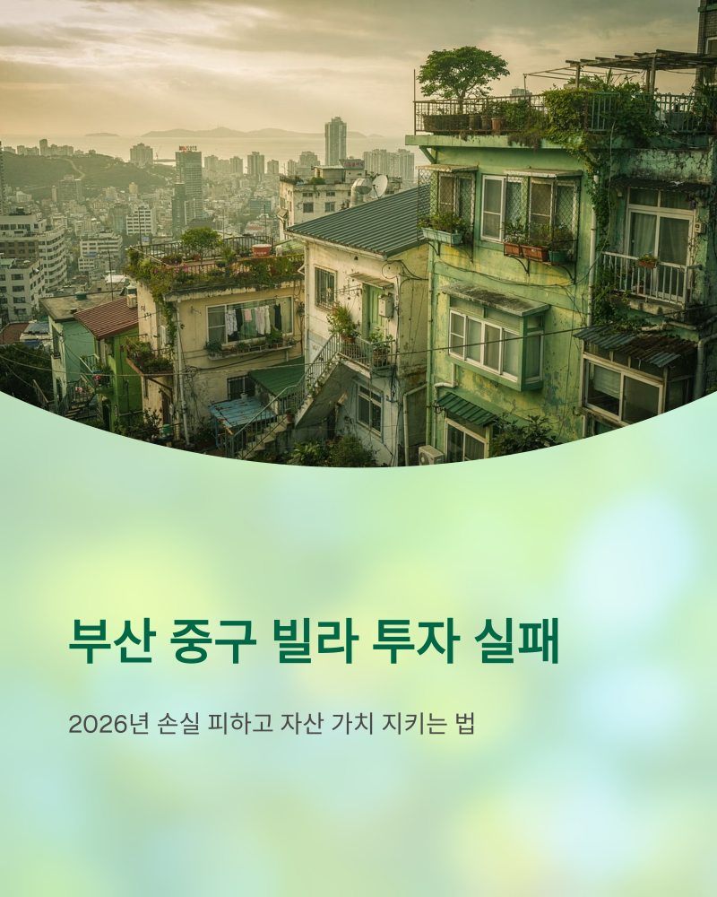 [실패사례] 부산 중구 빌라 투자, 2026년 손실 피하고 자산 가치 지키는 법