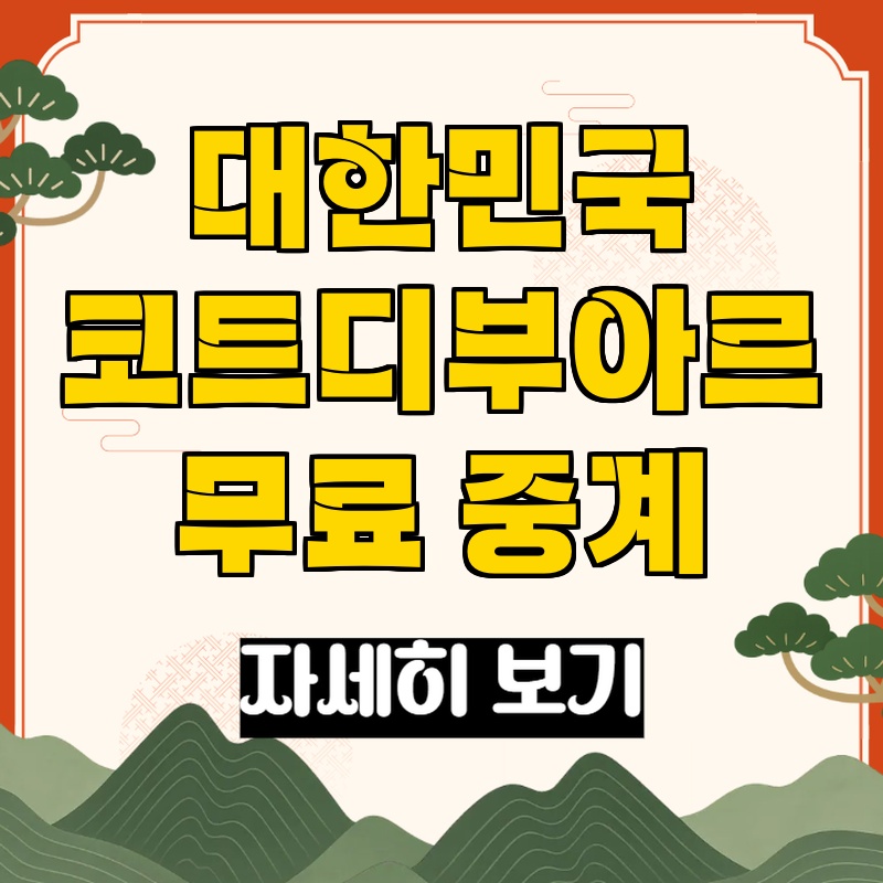 대한민국 코트디부아르 중계 안내 이미지